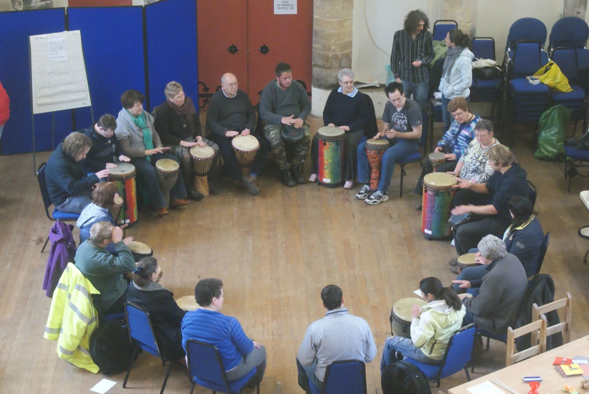 Group participating in team building activities